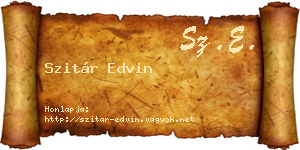 Szitár Edvin névjegykártya